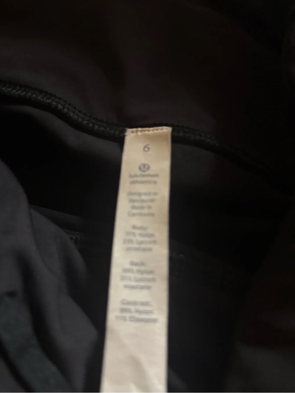 lululemon athletica Black Activewear with Interior Care Tag